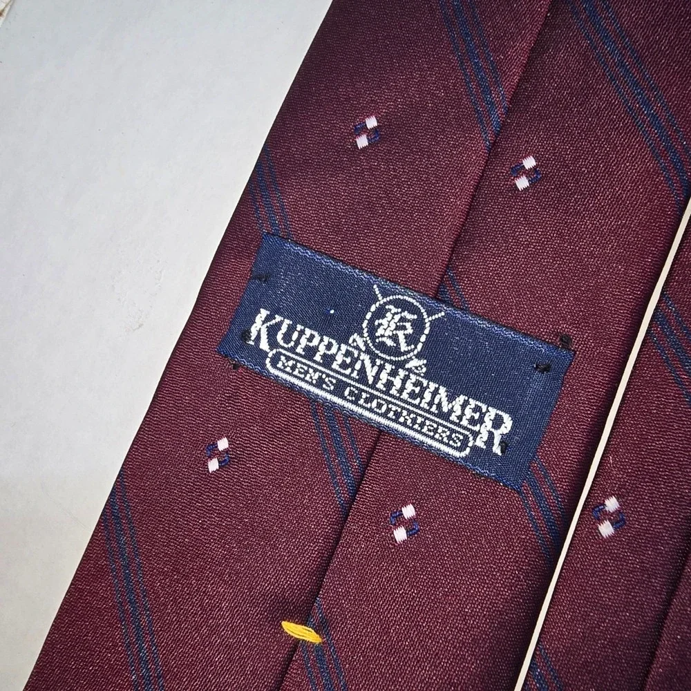 VINTAGE Maroon & Navy KUPPENHEIMER Men's Tie‎